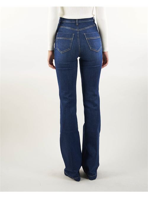 Bell-bottom stretch cotton jeans with ribs Elisabetta Franchi ELISABETTA FRANCHI | Jeans | PJ27D46E2104